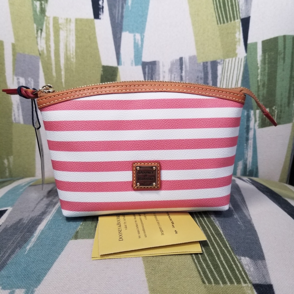 Dooney and Bourke Cosmetic Case Coated Cotton In Watermelon Cottage Core